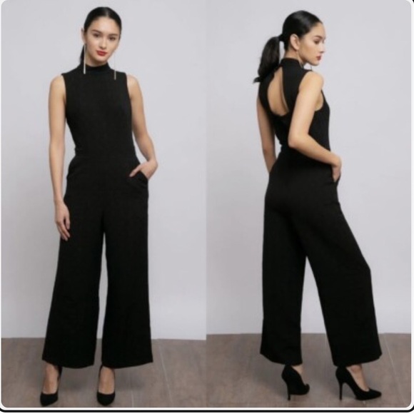 Eva Franco Pants - Anthropologie Eva Franco Sz Xs Charley Black Wide Leg Jumpsuit Academia Elegant